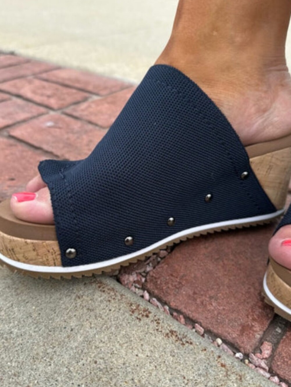 Corkys Flirty Sport Navy Wedge Sandals NIB